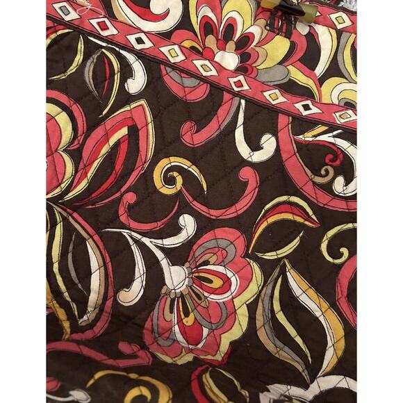 Vera Bradley Yellow, Red and Brown‎ Print Shoulder Bag Purse Tote - Picture 11 of 11